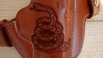 Thrasos w/Body Shield. M&P Compact. Chestnut, Eggshell Thread. Custom Carving 